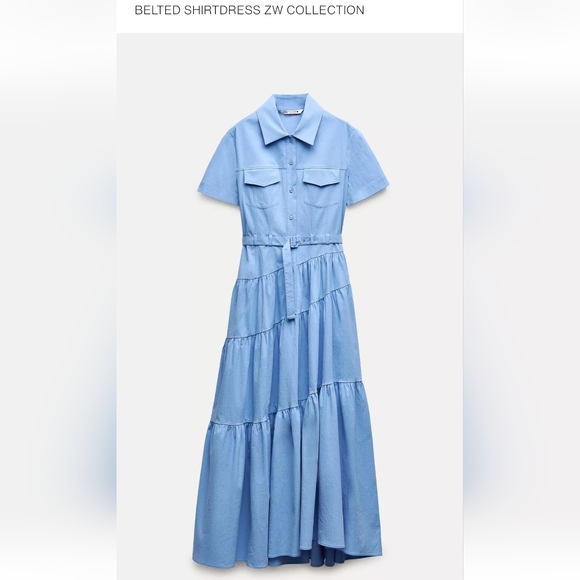 Zara Dresses & Skirts - Zara Tiered Dress with Belt